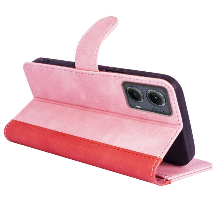 For Motolora Edge 5G 2024 Stitching Horizontal Flip Leather Phone Case(Red)