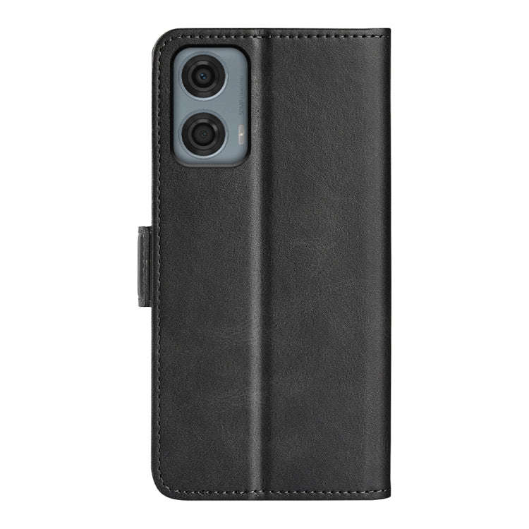 For Motorola Moto G24 Power Dual-side Magnetic Buckle Horizontal Flip Leather Phone Case(Black)