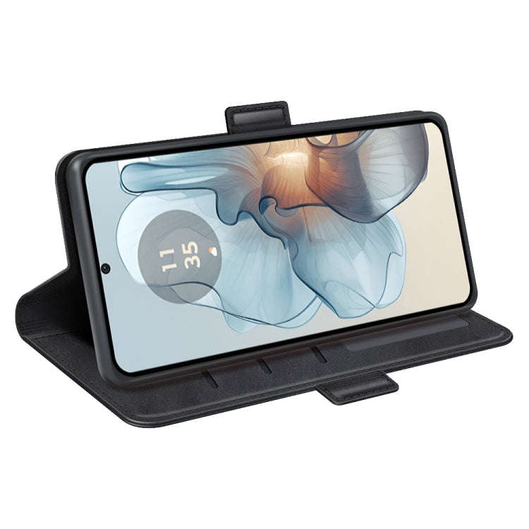 For Motorola Moto G24 Power Dual-side Magnetic Buckle Horizontal Flip Leather Phone Case(Black)