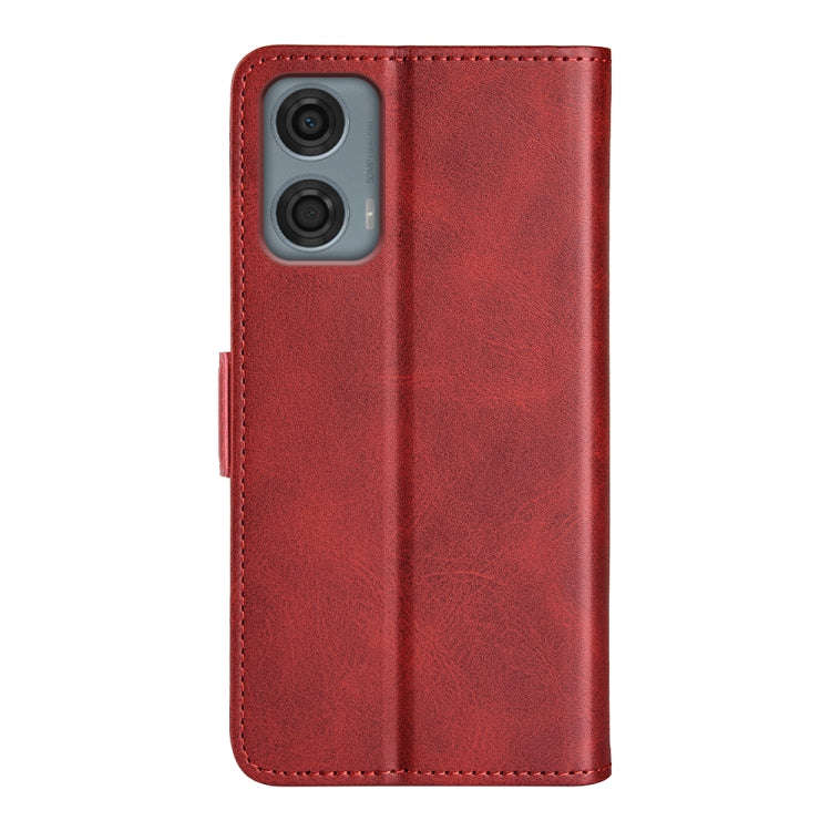 For Motorola Moto G24 Power Dual-side Magnetic Buckle Horizontal Flip Leather Phone Case(Red)