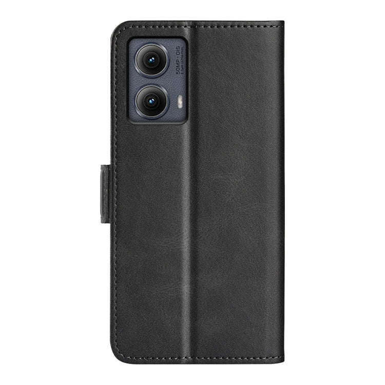 For Motorola Edge 5G 2024 Dual-side Magnetic Buckle Horizontal Flip Leather Phone Case(Black)