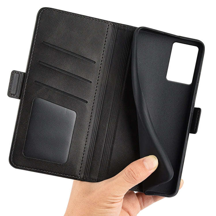 For Motorola Edge 5G 2024 Dual-side Magnetic Buckle Horizontal Flip Leather Phone Case(Black)