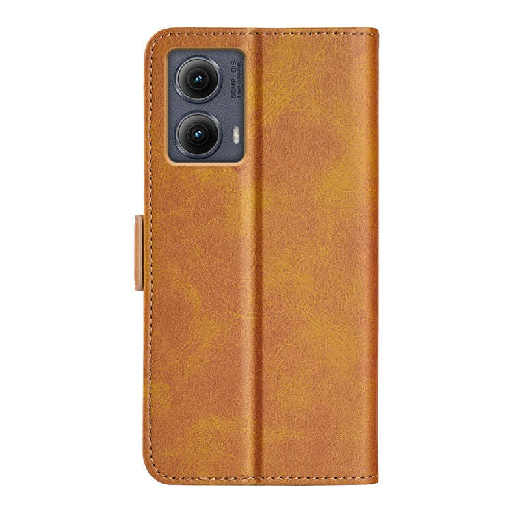 For Motorola Edge 5G 2024 Dual-side Magnetic Buckle Horizontal Flip Leather Phone Case(Yellow)