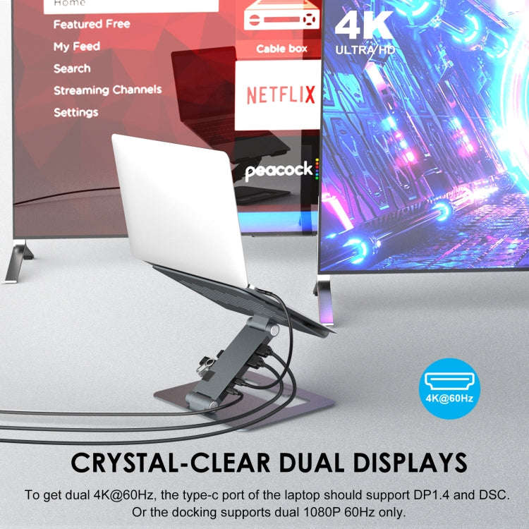 Wavlink UMD07 Adjustable Aluminum Ergonomic Portable Laptop Stand Type-C Docking Station