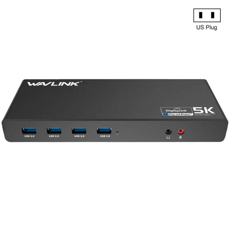 Wavlink UG69DK1 5K Type-C Dual Display USB 3.0 Video Gigabit Ethernet HDMI Docking Station, Plug:...