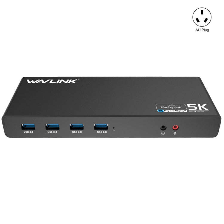Wavlink UG69DK1 5K Type-C Dual Display USB 3.0 Video Gigabit Ethernet HDMI Docking Station, Plug:...