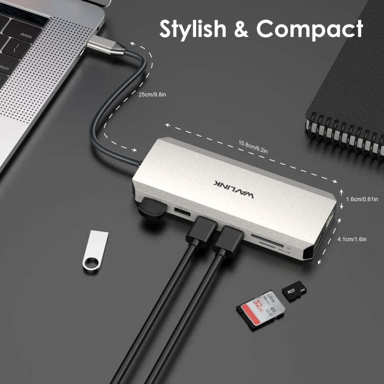 Wavlink UMD302 Type-C to Multiport Dual 4K HDMI HUB Triple Monitor 12-in-1 Laptop Docking Station