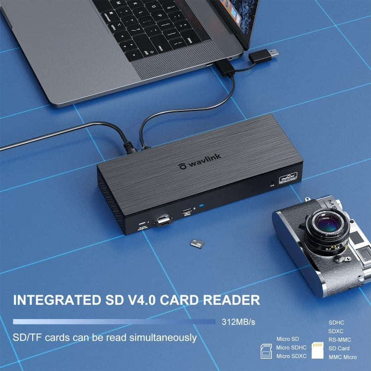Wavlink UG69PD8 100W PD 18 in 1 Type-C Dock Compatible Type-C Universal Docking Station, Plug:AU ...