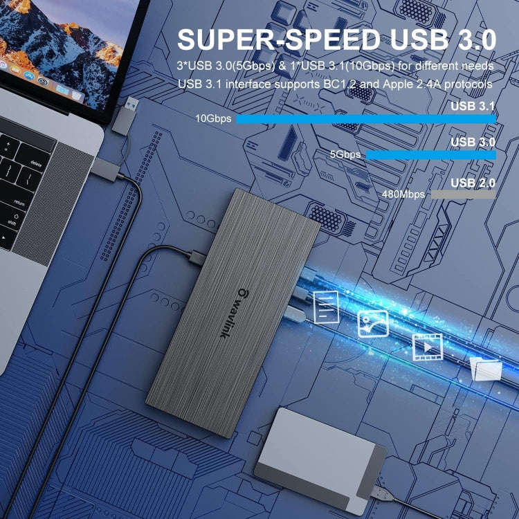 Wavlink UG69PD8 100W PD 18 in 1 Type-C Dock Compatible Type-C Universal Docking Station, Plug:AU ...