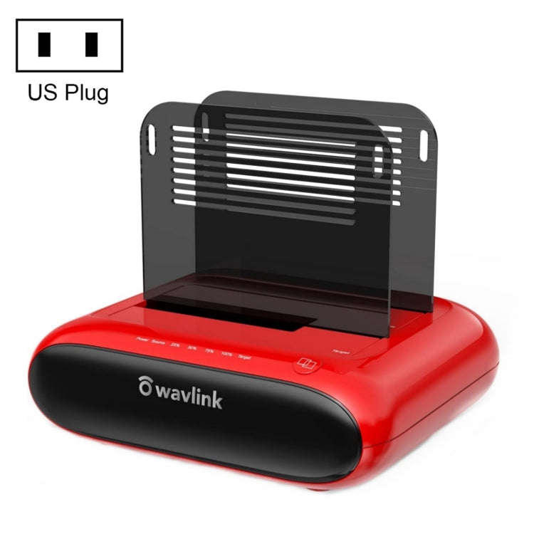 Wavlink ST341U Dual Bay External Hard Drive Docking Station Support Offline Clone Function(US Plug)