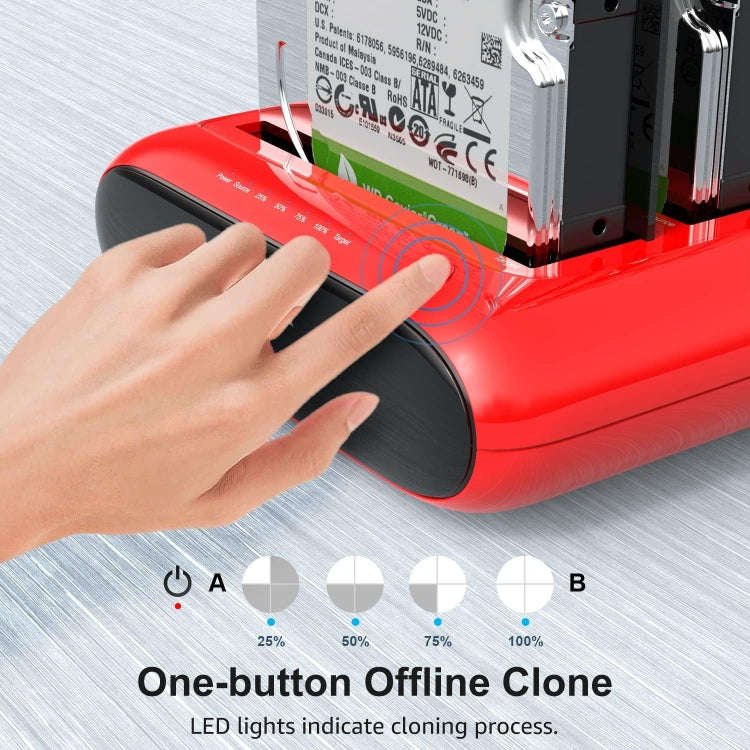 Wavlink ST341U Dual Bay External Hard Drive Docking Station Support Offline Clone Function(EU Plug)