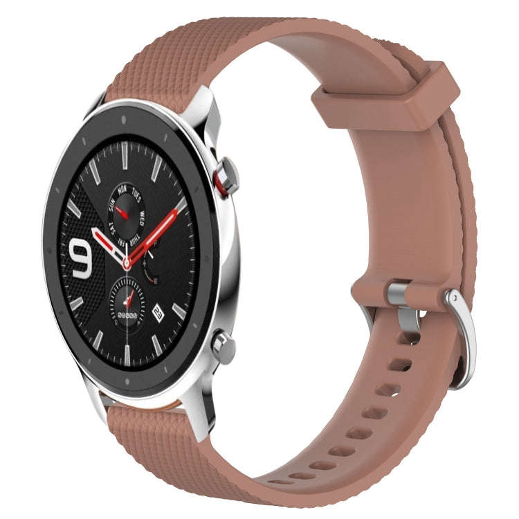 For Amazfit GTR 4 22mm Diamond Textured Silicone Watch Band(Brown)