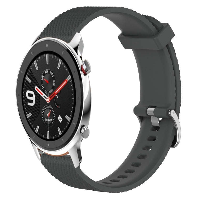 For Amazfit GTR 4 Pro 22mm Diamond Textured Silicone Watch Band(Dark Grey)