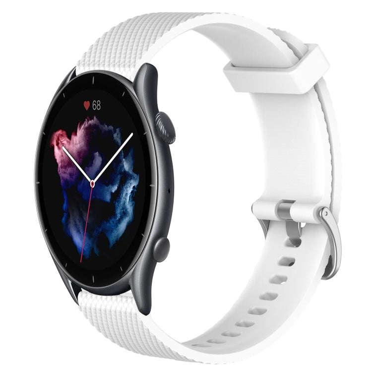 For Amazfit GTR 3 22mm Diamond Textured Silicone Watch Band(White)