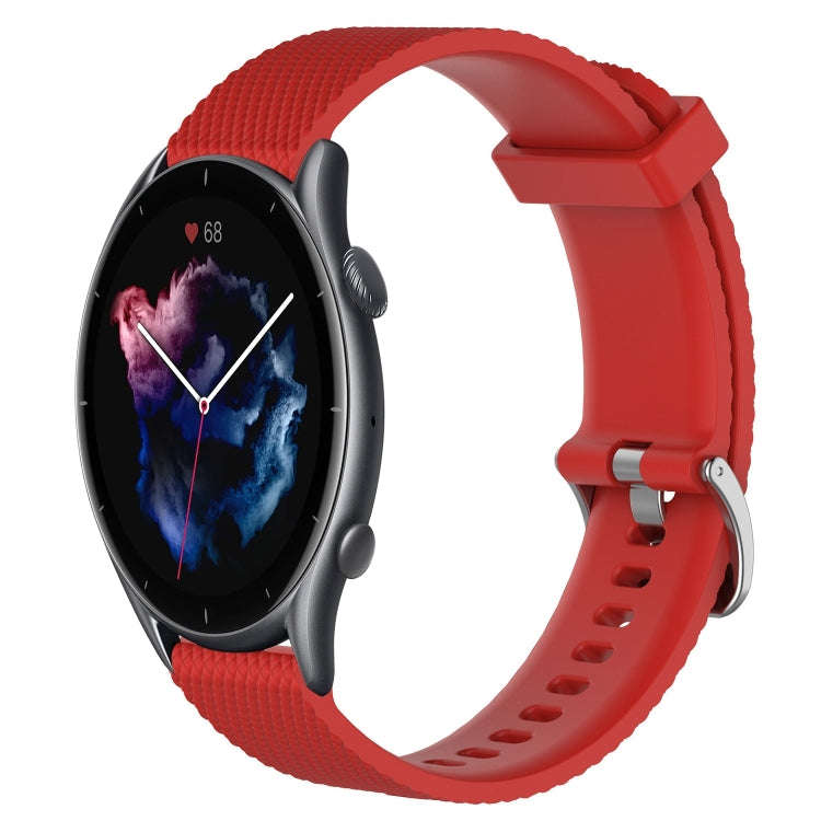 For Amazfit GTR 3 22mm Diamond Textured Silicone Watch Band(Red)