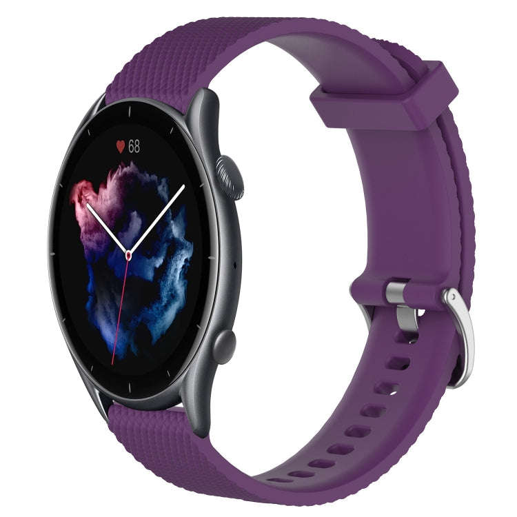 For Amazfit GTR 3 22mm Diamond Textured Silicone Watch Band(Purple)