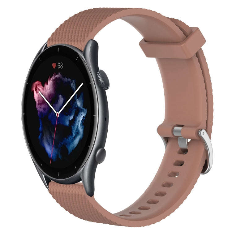 For Amazfit GTR 3 Pro 22mm Diamond Textured Silicone Watch Band(Brown)