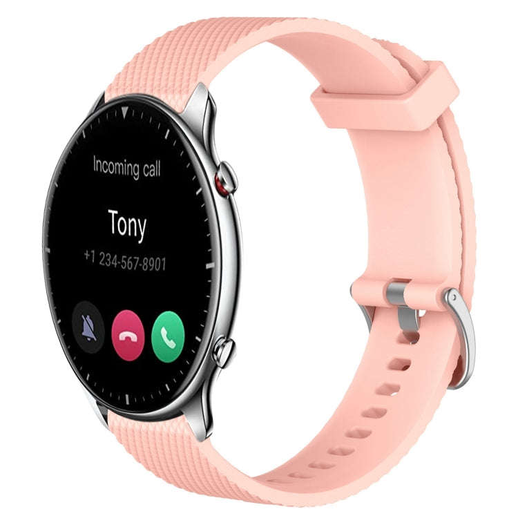 For Amazfit GTR 2 22mm Diamond Textured Silicone Watch Band(Pink)