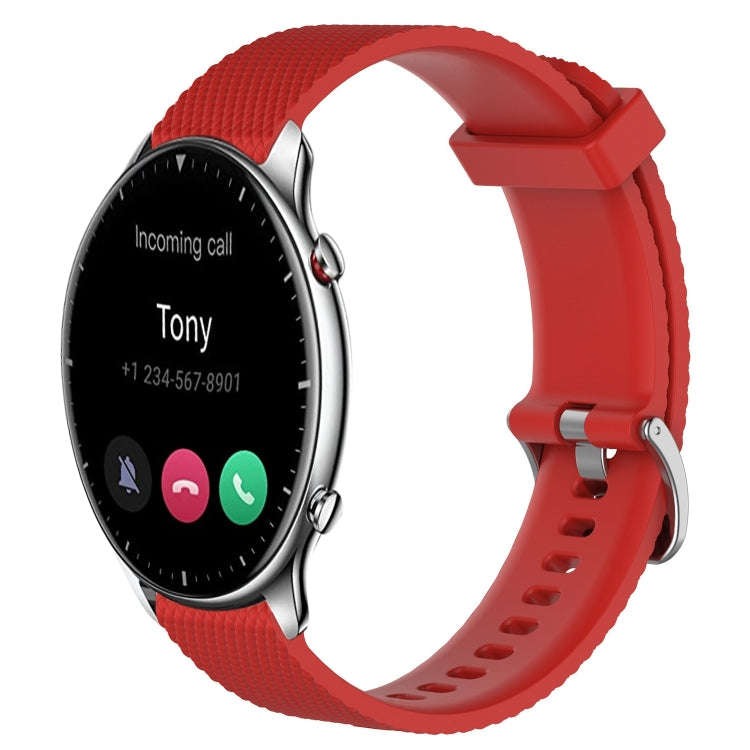 For Amazfit GTR 2 22mm Diamond Textured Silicone Watch Band(Red)