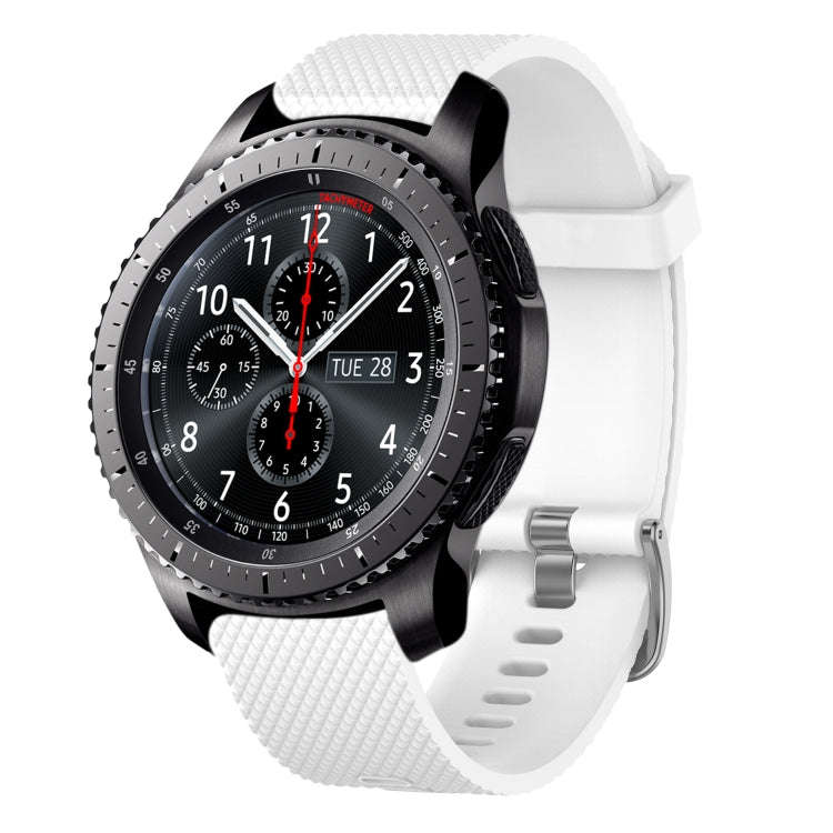 For Samsung Gear S3 Frontier 22mm Diamond Textured Silicone Watch Band(White)