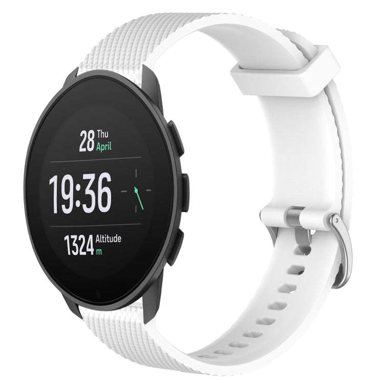 For Suunto 9 Peak Pro 22mm Diamond Textured Silicone Watch Band(White)
