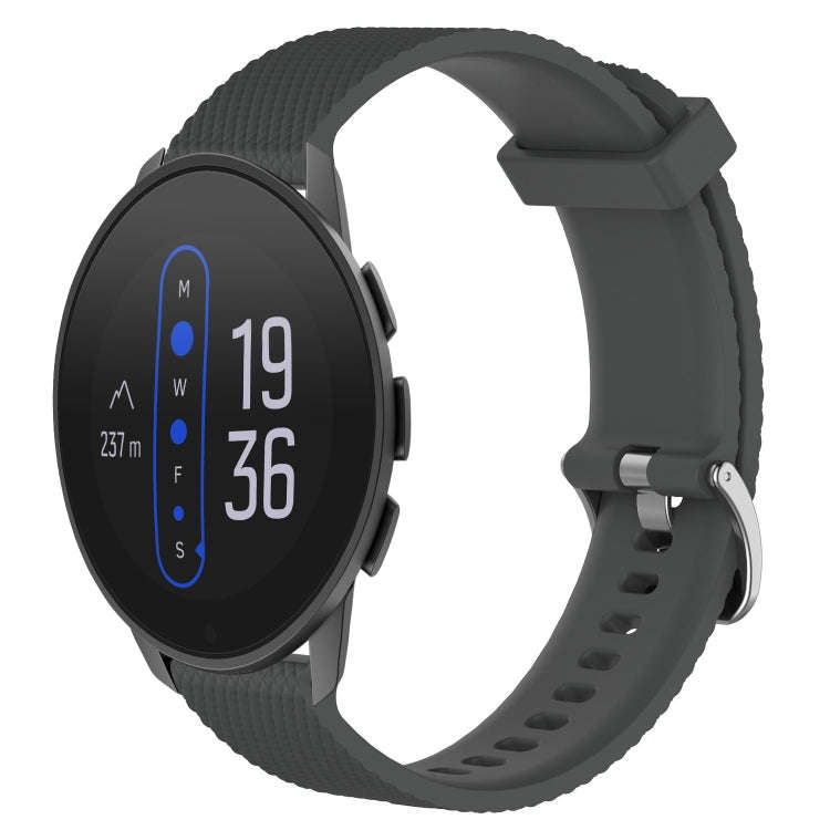 For  Suunto 9 Peak 22mm Diamond Textured Silicone Watch Band(Dark Grey)