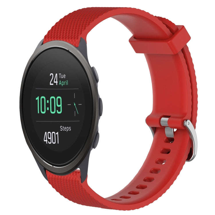 For Suunto 5 Peak 22mm Diamond Textured Silicone Watch Band(Red)