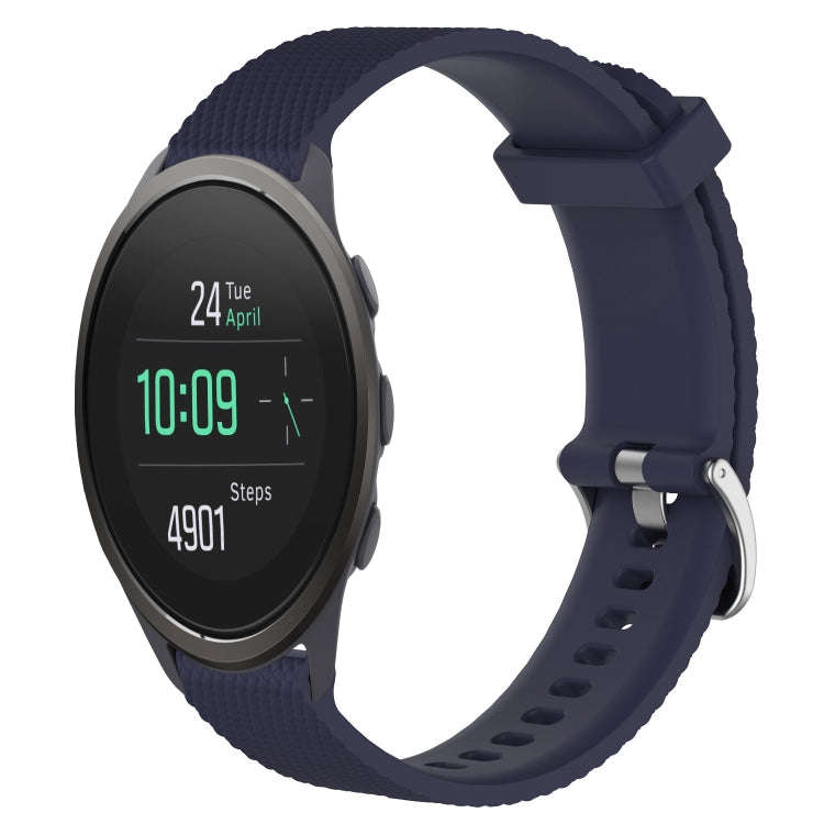 For Suunto 5 Peak 22mm Diamond Textured Silicone Watch Band(Midnight Blue)