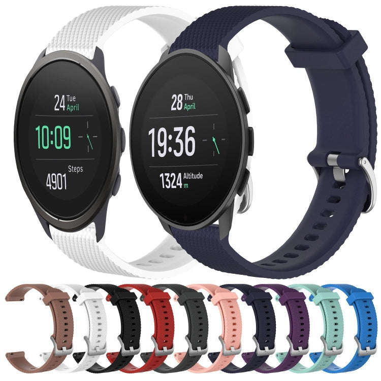 For  Suunto 9 Peak 22mm Diamond Textured Silicone Watch Band(Midnight Blue)