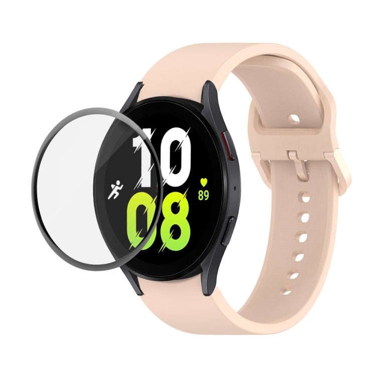 For Samsung Galaxy Watch5 40mm JUNSUNMAY Silicone Adjustable Strap + Full Coverage PMMA Screen Pr...
