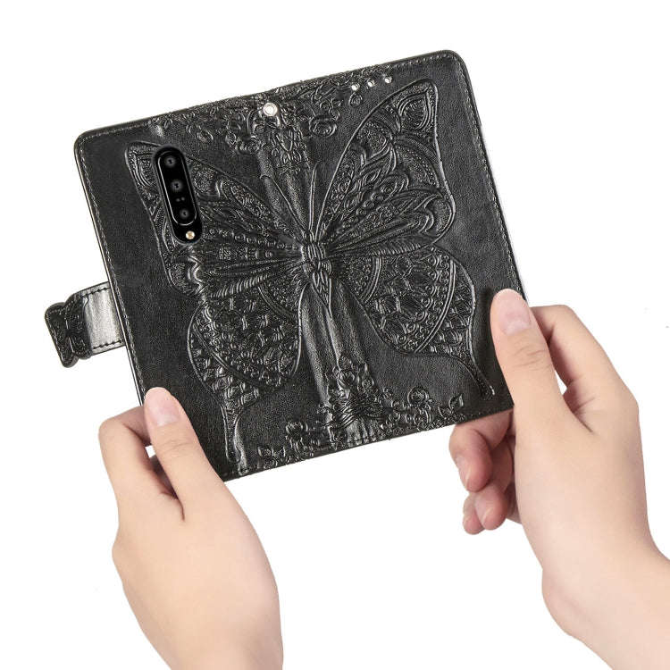 Butterfly Love Flowers Embossing Horizontal Flip Leather Case for OnePlus 7 Pro, with Holder & Ca...