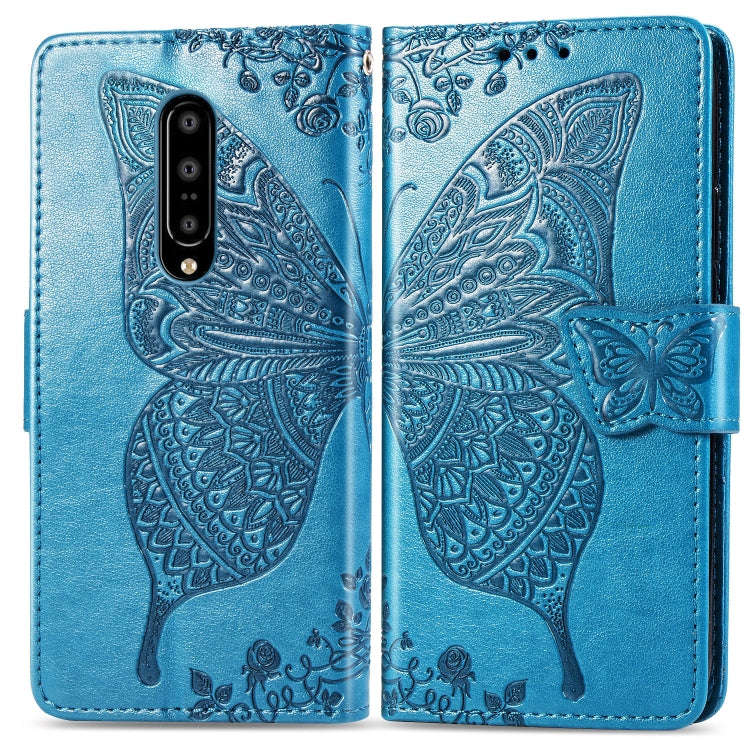 Butterfly Love Flowers Embossing Horizontal Flip Leather Case for OnePlus 7 Pro, with Holder & Ca...