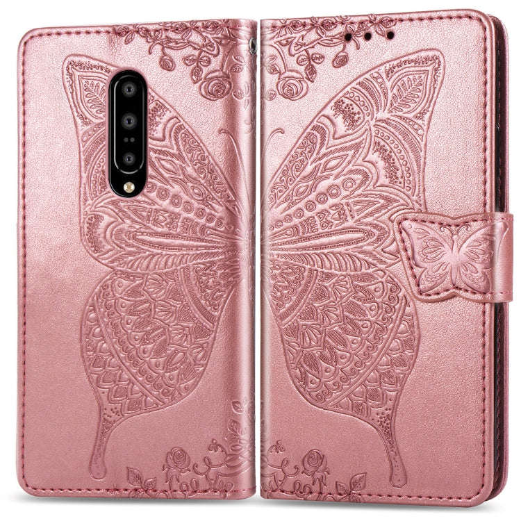 Butterfly Love Flowers Embossing Horizontal Flip Leather Case for OnePlus 7 Pro, with Holder & Ca...