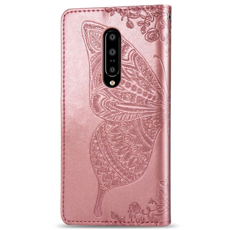 Butterfly Love Flowers Embossing Horizontal Flip Leather Case for OnePlus 7 Pro, with Holder & Ca...
