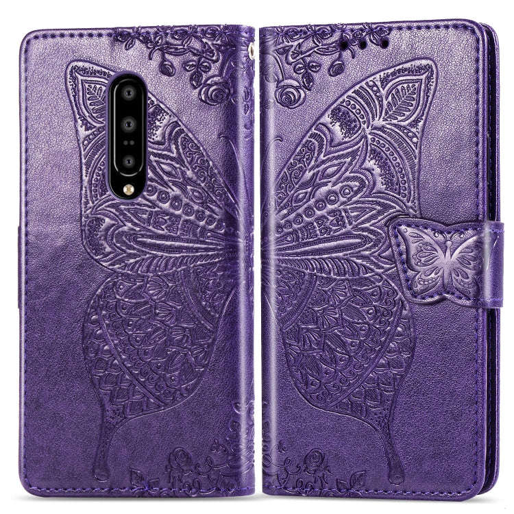 Butterfly Love Flowers Embossing Horizontal Flip Leather Case for OnePlus 7 Pro, with Holder & Ca...