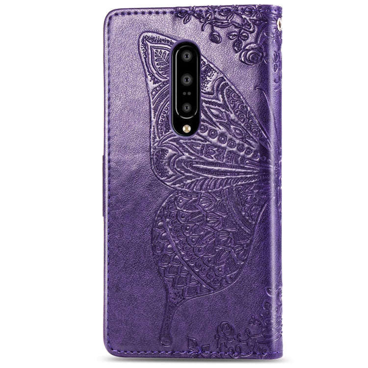 Butterfly Love Flowers Embossing Horizontal Flip Leather Case for OnePlus 7 Pro, with Holder & Ca...
