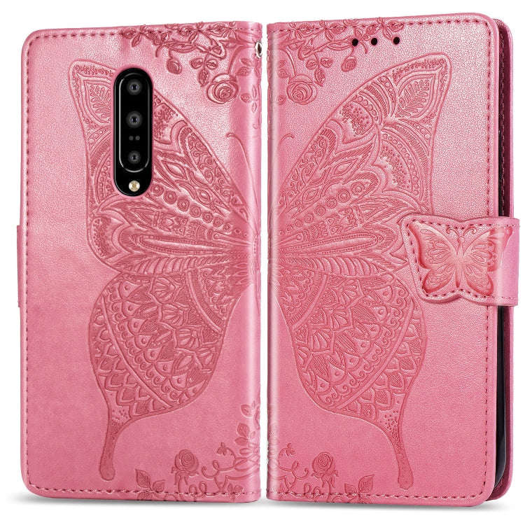 Butterfly Love Flowers Embossing Horizontal Flip Leather Case for OnePlus 7 Pro, with Holder & Ca...