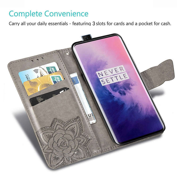 Butterfly Love Flowers Embossing Horizontal Flip Leather Case for OnePlus 7 Pro, with Holder & Ca...