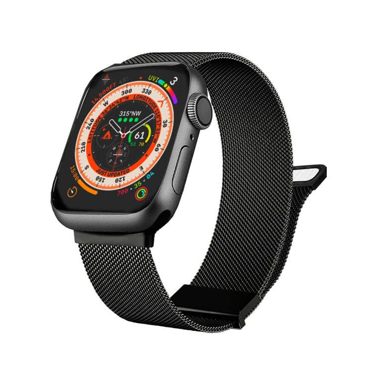 For Apple Watch 3 38mm Milan Double Magnetic Steel Mesh Watch Band(Black)