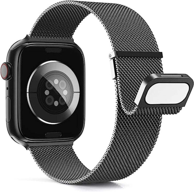 For Apple Watch 3 42mm Milan Double Magnetic Steel Mesh Watch Band(Gray)