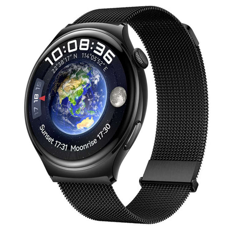 For Huawei Watch 4 / 4 Pro Milan Double Magnetic Steel Mesh Watch Band(Black)