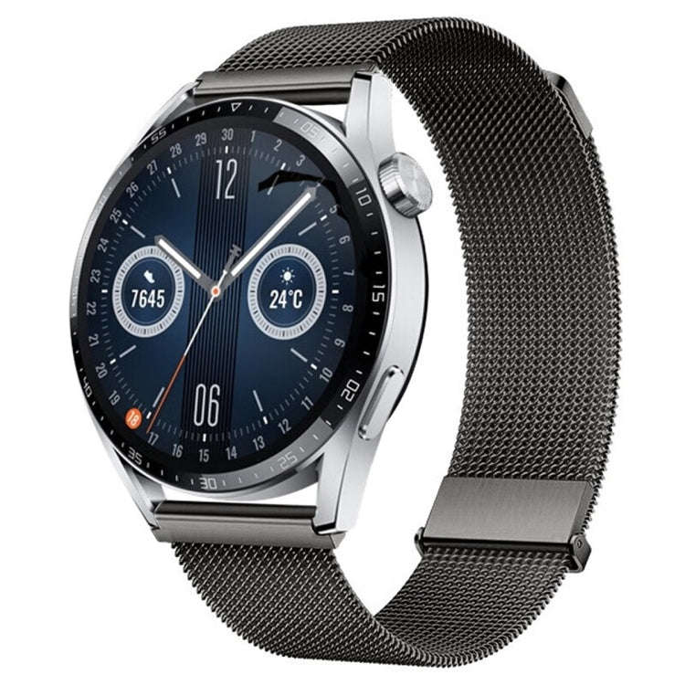 For Huawei Watch GT3 46mm Milan Double Magnetic Steel Mesh Watch Band(Gray)