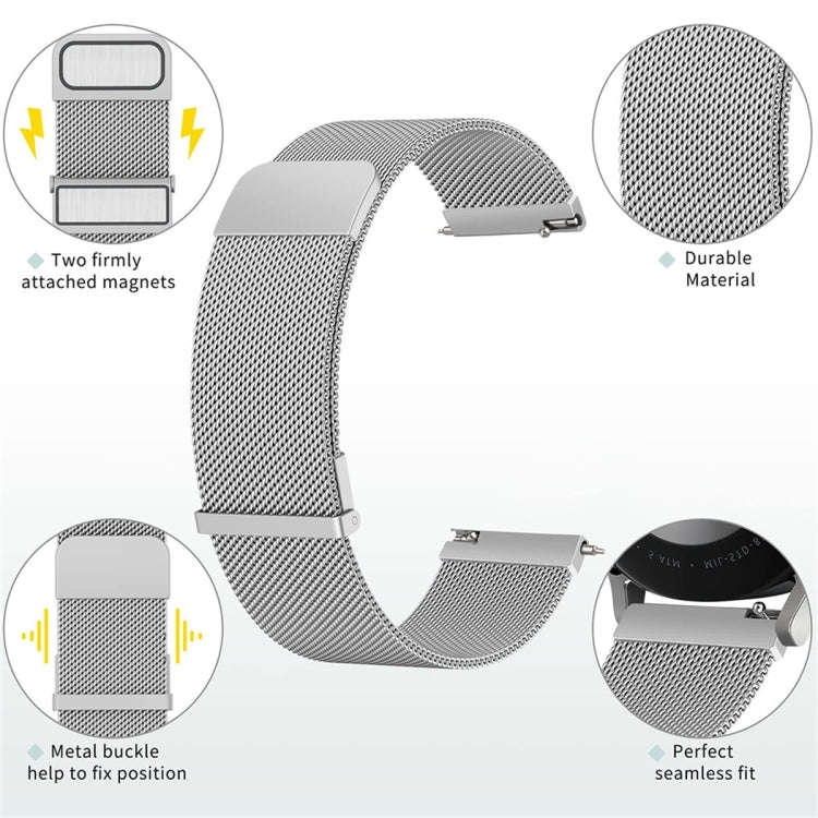 For Huawei Watch GT3 Pro 46mm Milan Double Magnetic Steel Mesh Watch Band(Gray)