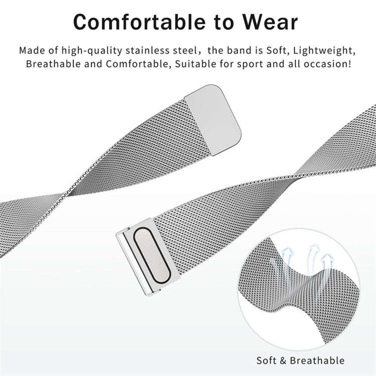 For Huawei Watch GT3 Pro 46mm Milan Double Magnetic Steel Mesh Watch Band(Gray)