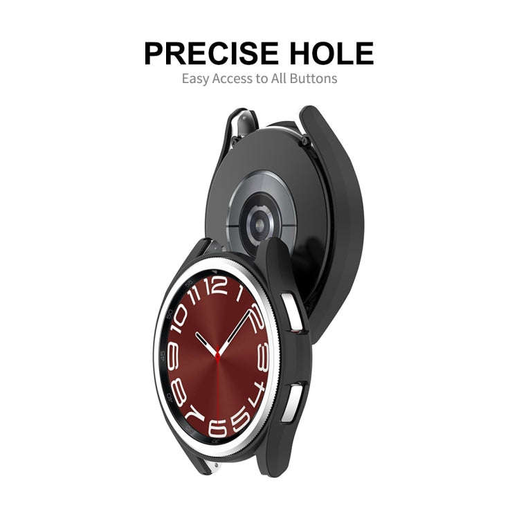 For Samsung Galaxy Watch6 Classic 47mm ENKAY Hat-Prince Electroplated Hard PC Case + 0.2mm 9H Gla...