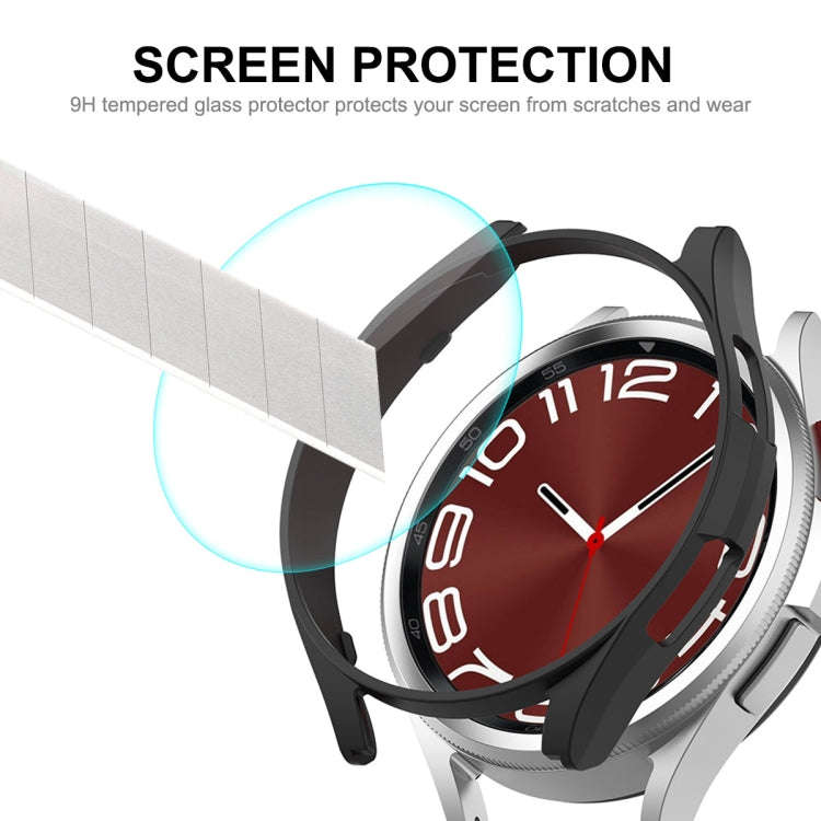 For Samsung Galaxy Watch6 Classic 47mm ENKAY Hat-Prince Electroplated Hard PC Case + 0.2mm 9H Gla...