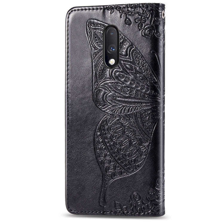 Butterfly Love Flowers Embossing Horizontal Flip Leather Case For One Plus 7  with Holder & Card ...