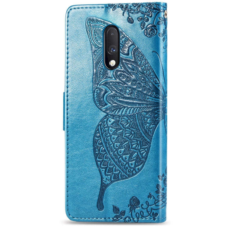 Butterfly Love Flowers Embossing Horizontal Flip Leather Case For One Plus 7  with Holder & Card ...
