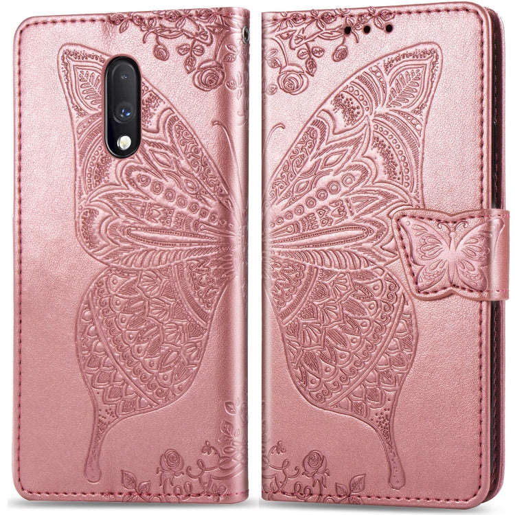 Butterfly Love Flowers Embossing Horizontal Flip Leather Case For One Plus 7  with Holder & Card ...