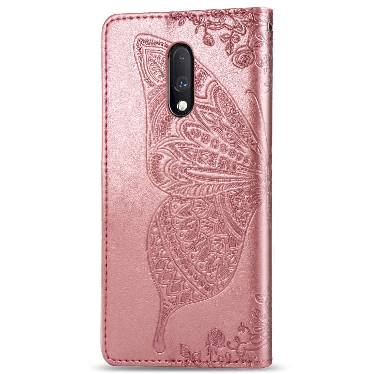 Butterfly Love Flowers Embossing Horizontal Flip Leather Case For One Plus 7  with Holder & Card ...